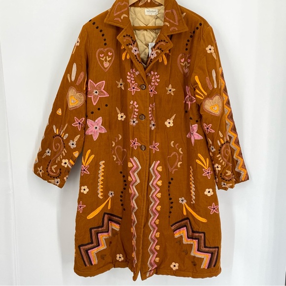 Talisman Woodstock Embroidered Corduroy Coat SZ M NEW - Picture 5 of 13